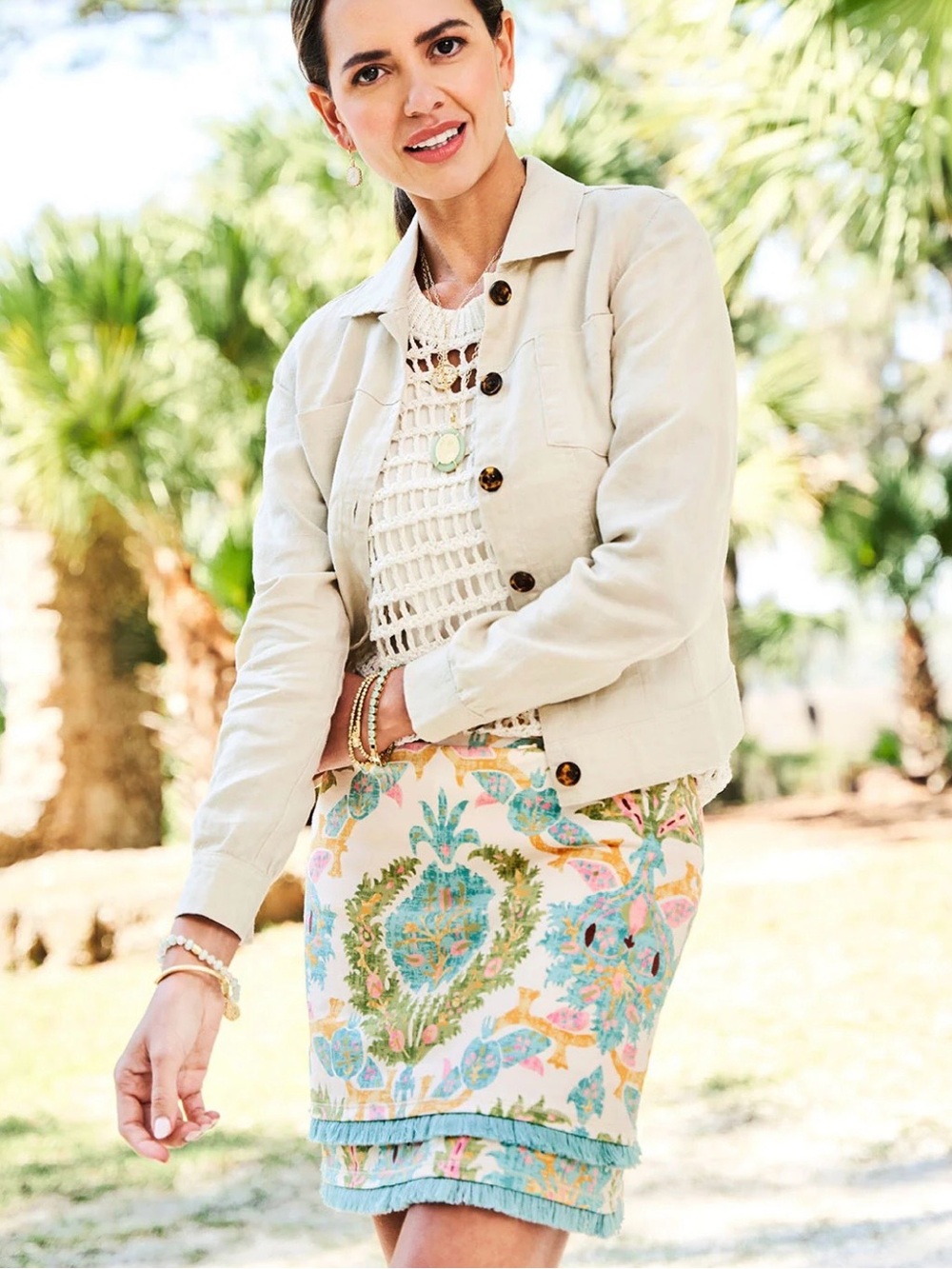 Spartina Women's Avalon Linen Jacket Size Large - Picture 4 of 14